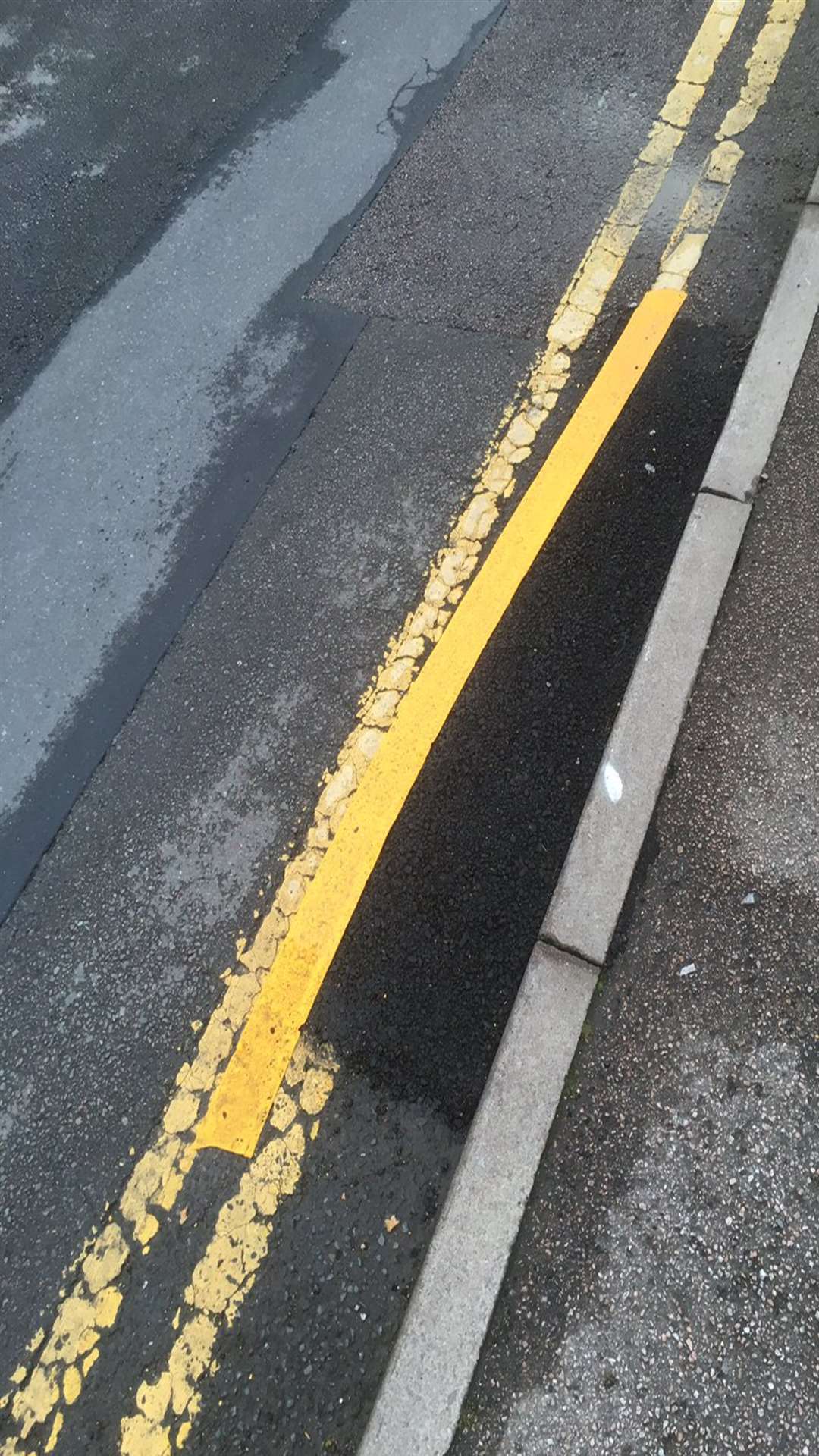 The yellow lines last week. Picture: @ChrisKemsley