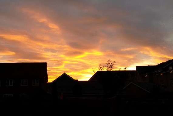 A sunset in Ashford last night sparked a 999 call. Picture: Matthew Pryde
