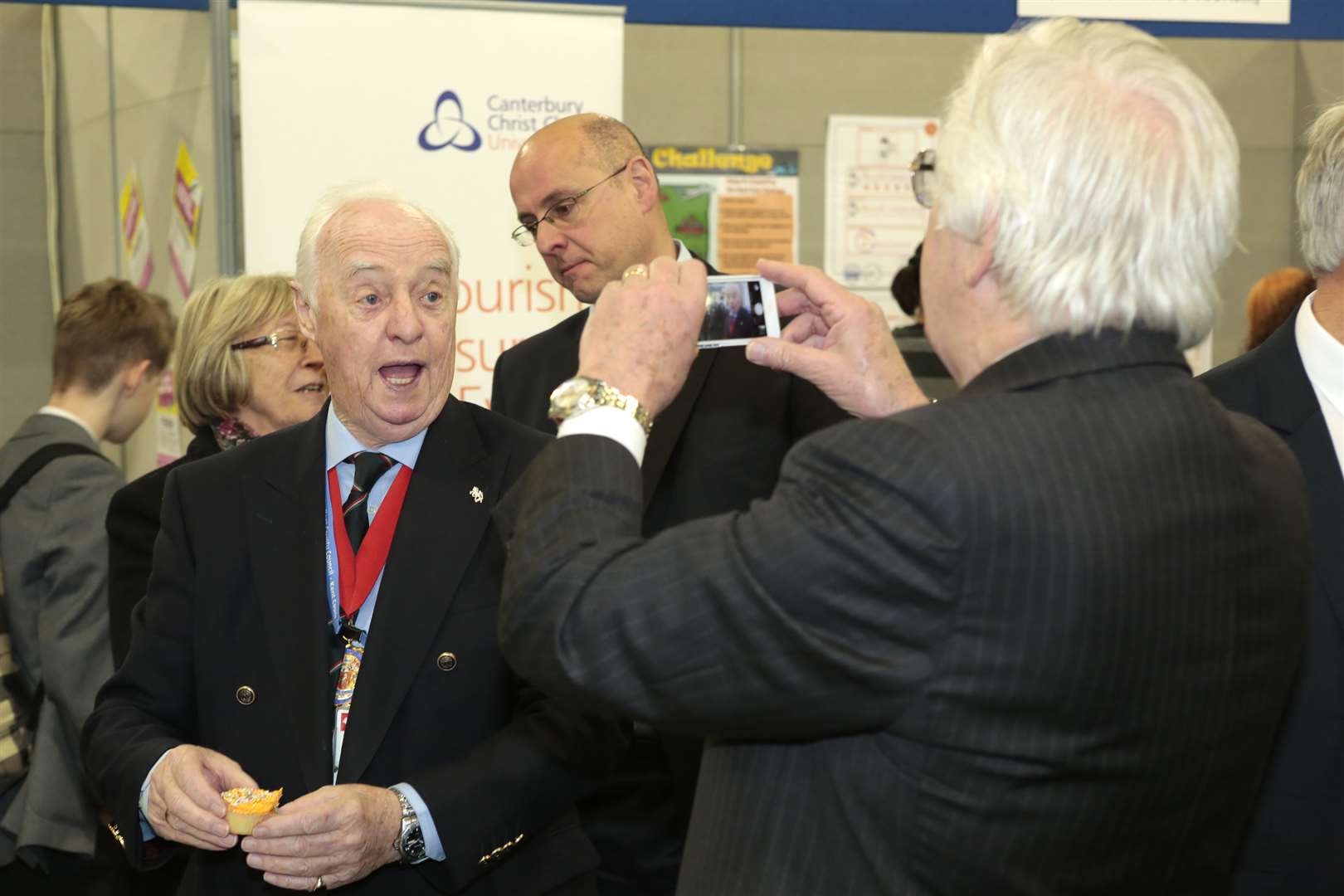 KCC chairman Cllr Peter Homewood takes a picture