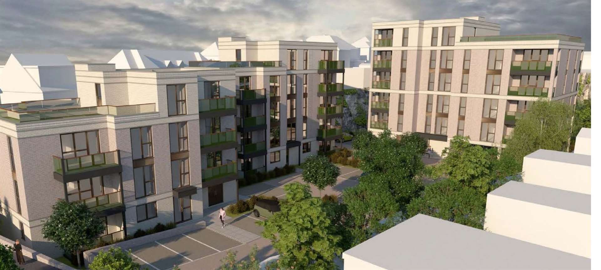 Plans have gone in for three blocks of flats off Broom Hill Road, Strood. Picture: Ubique Architects