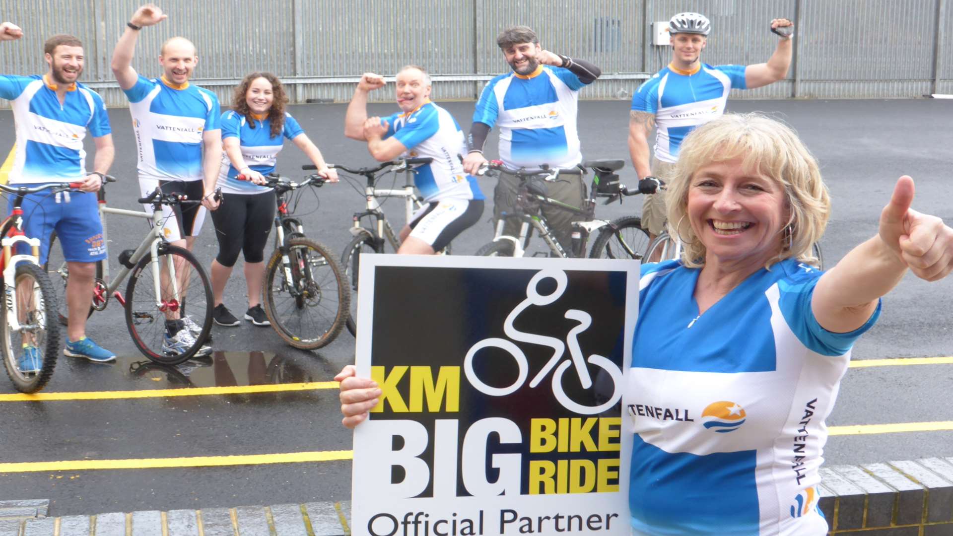 Melanie Rogers and staff at Vattenfall announce key partnership with the KM Big Bike Ride 2016, staged at Betteshanger Park on Sunday, April 24.