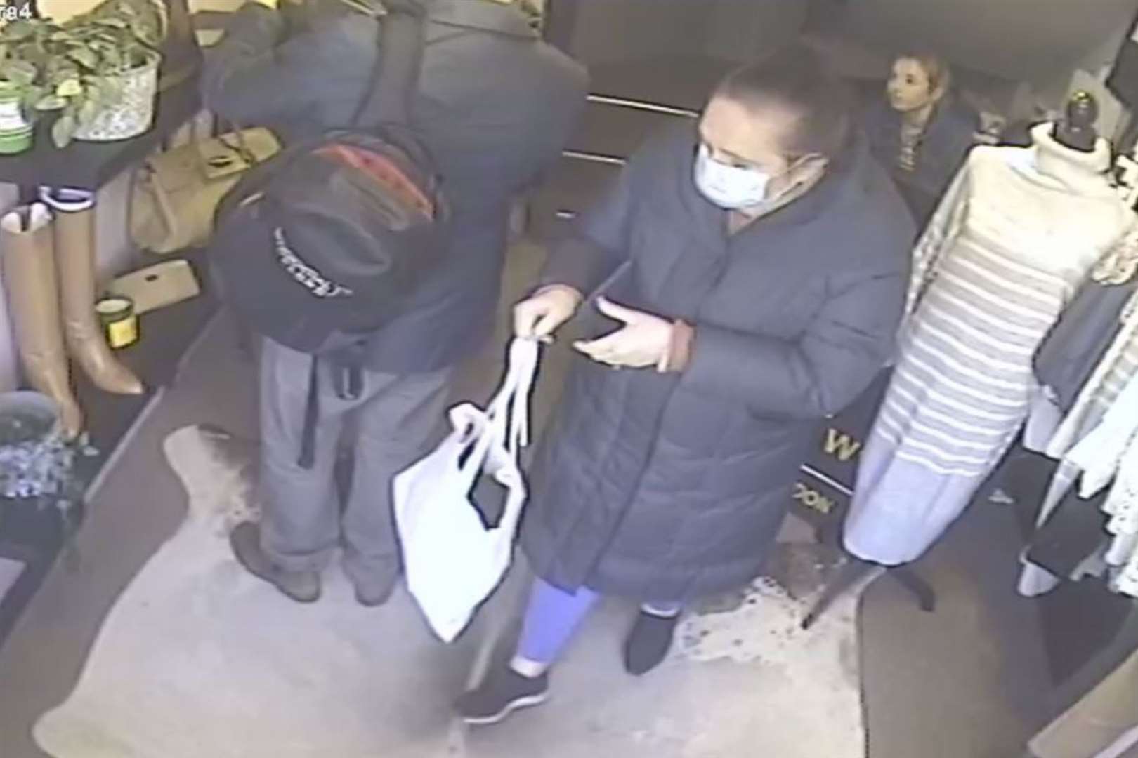 The woman was caught on CCTV leaving the shop