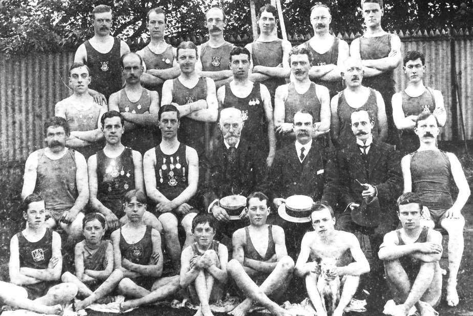 The Tonbridge swim team in 1910