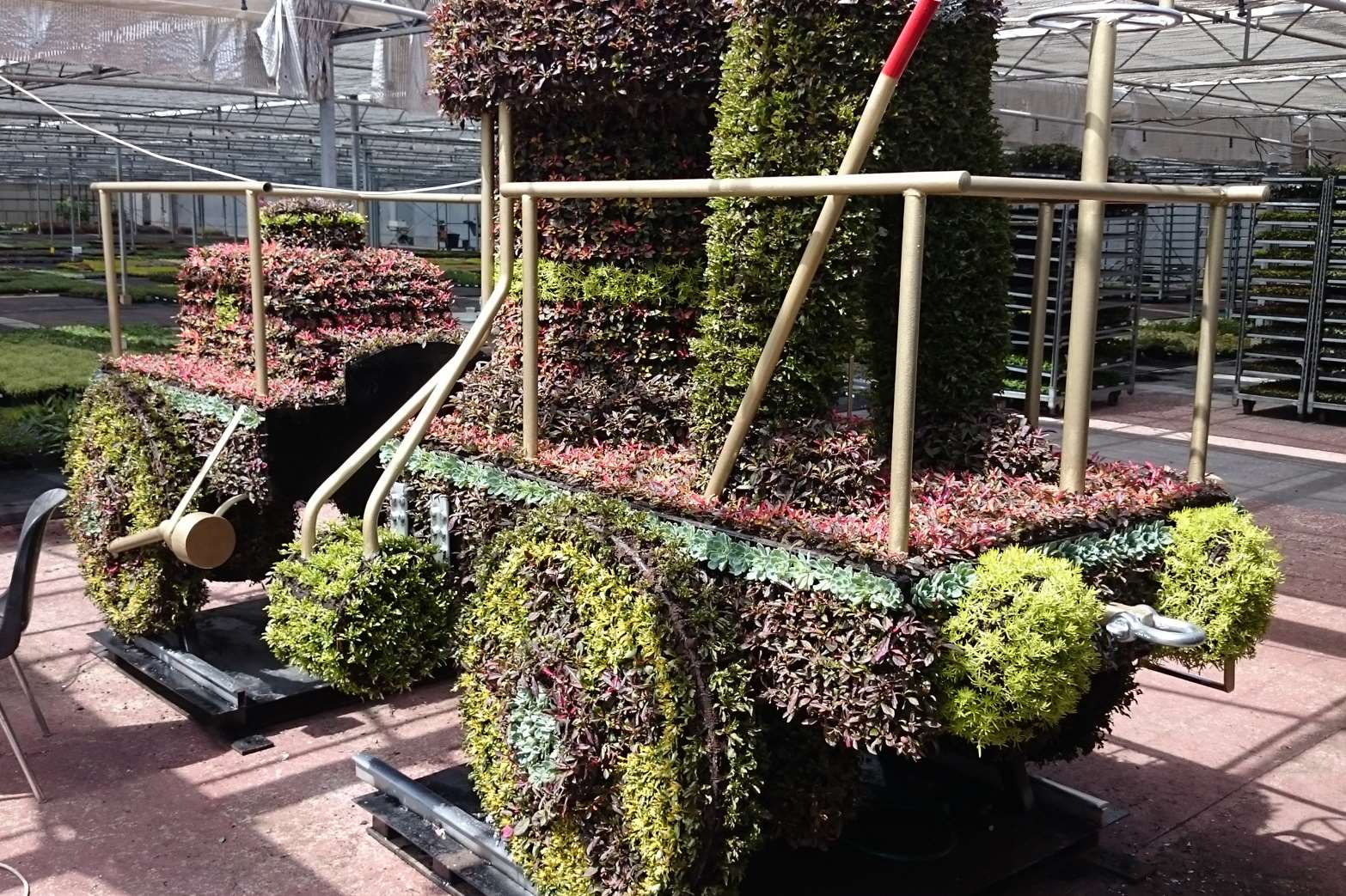 The Coffee Pot Train floral installation will be moved to the car park later this week