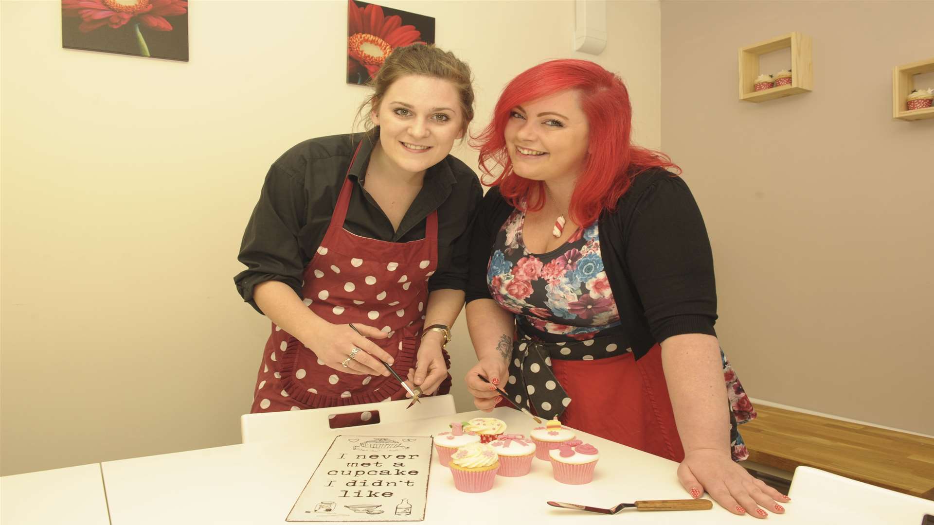 Reporter Rachel O'Donoghue with baking entrepreneur Britt Whyatt