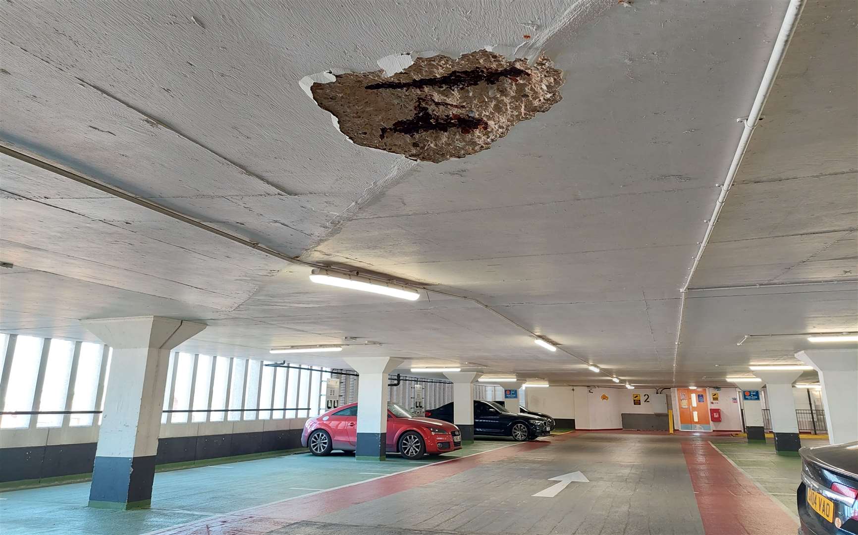 Parts of the ceiling fell during the summer heatwave