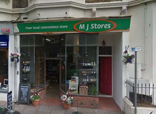 The incident took place at MJ Stores in Victoria Road, Deal
