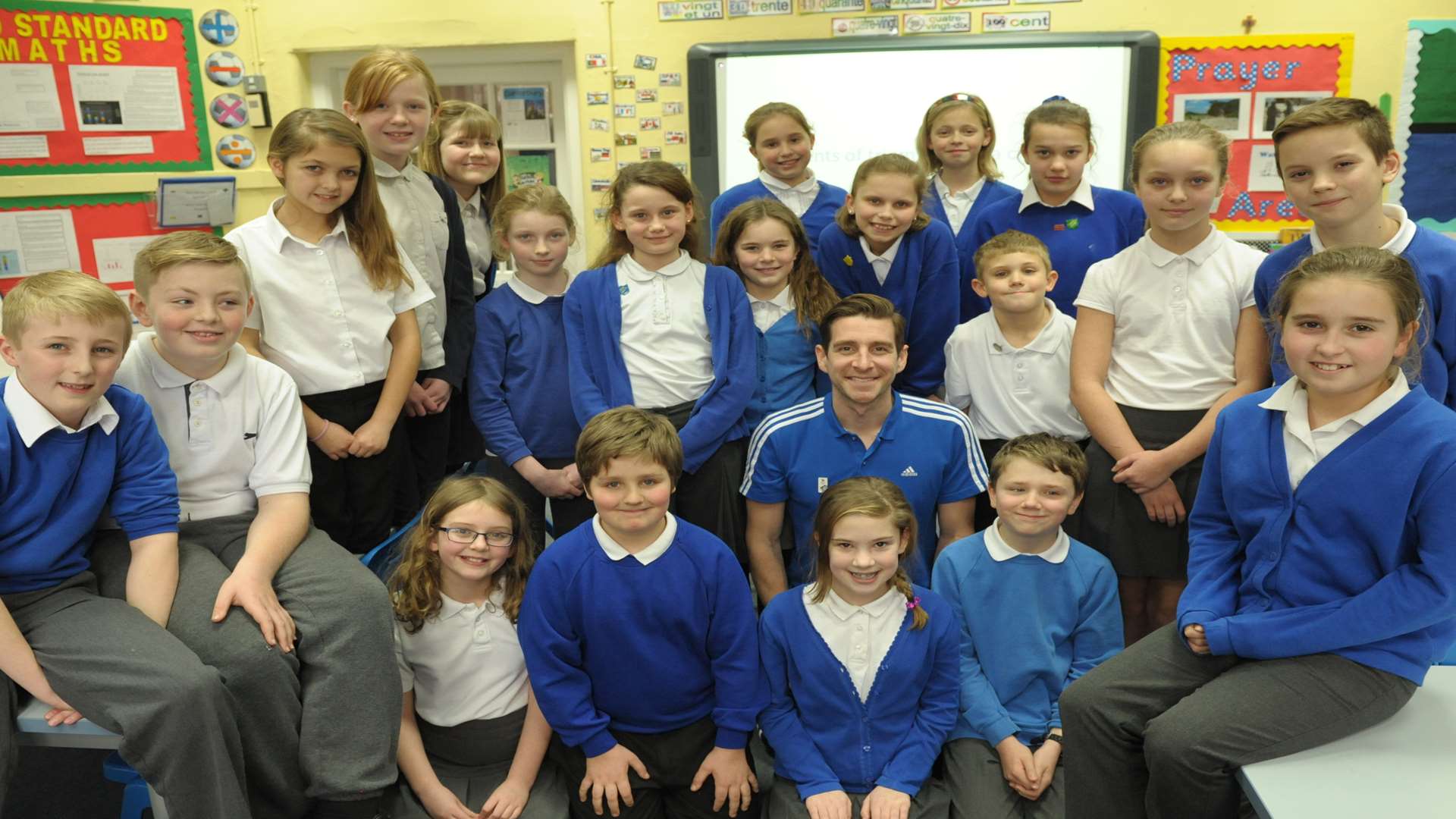 Olympic swimmer Chris Cook visited pupils on Monday