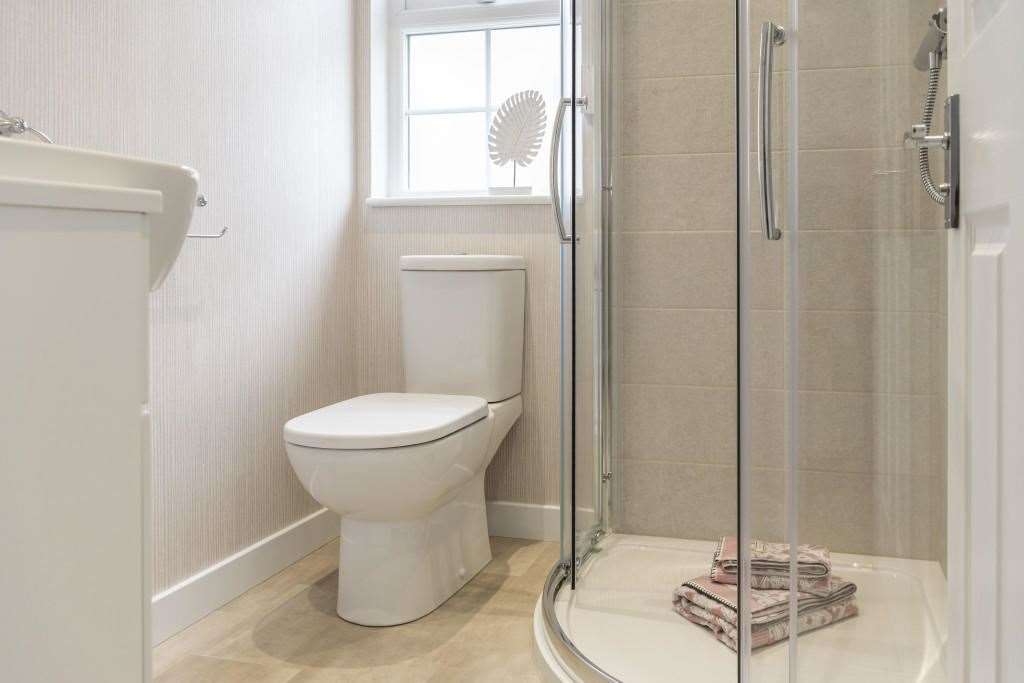 The en-suite bathroom is a shower room, but the family bathroom has a large bath for you to relax in. Picture: Quickmove Properties