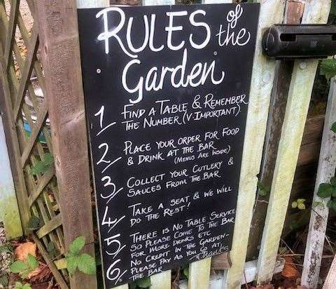 Not surprisingly, the garden wasn’t in use with the current cold snap we’re experiencing, but this is the list of rules you need to follow if you visit in warmer weather