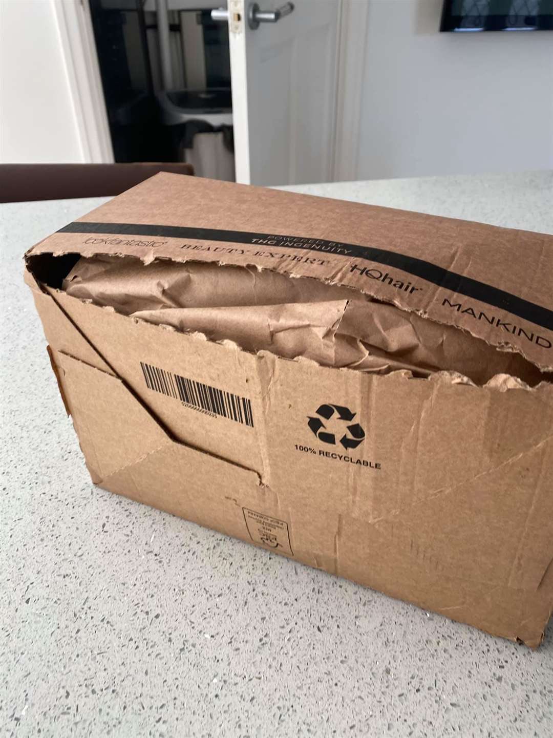 Luckily the parcel was not too damaged