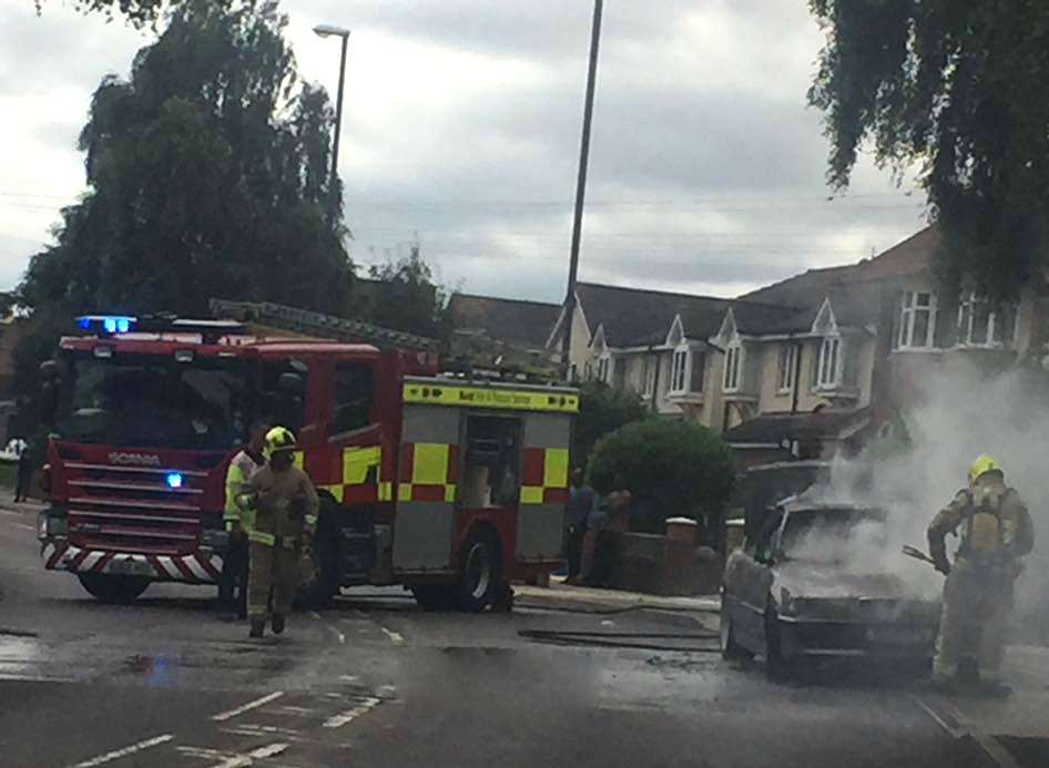 Firefighters put out the blaze. Picture: Lauren Stapley