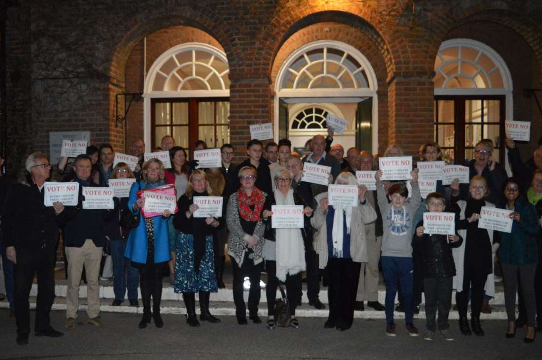 Residents protest outside Tonbridge and Malling Borough Council's offices