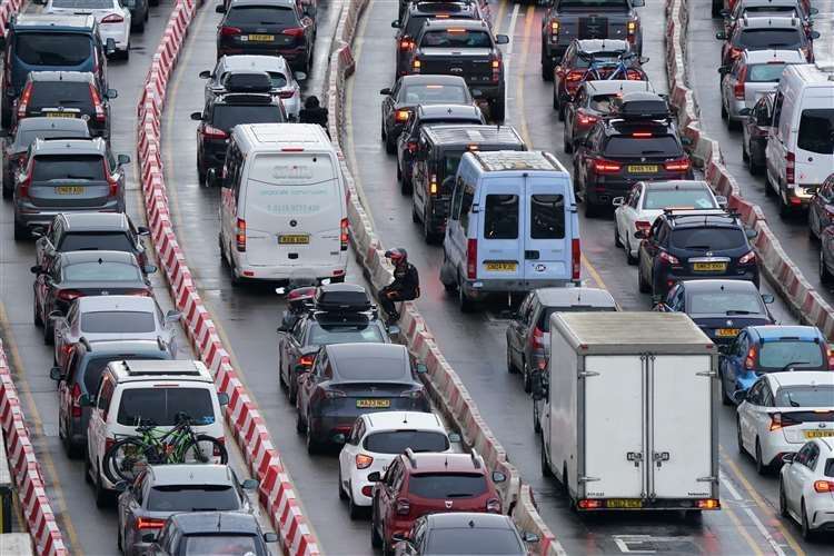 Traffic at the Port of Dover in Kent as the Easter getaway began. Picture: Gareth Fuller/PA