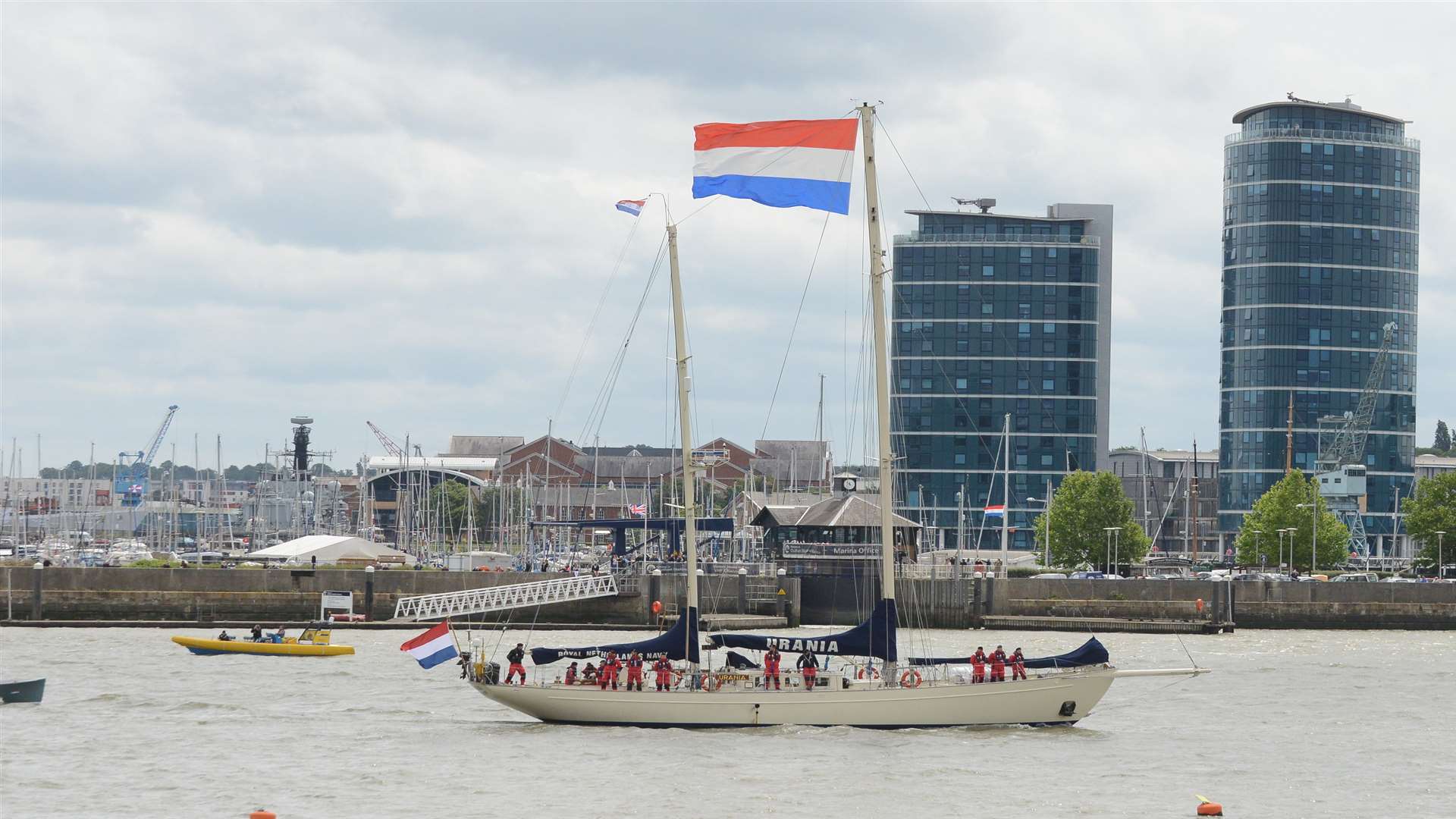 Fleet of 100 Dutch yachts arriving in Medway.