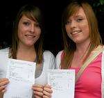 Twins Eilish and Chloe Body from the Archbishop's School at Canterbury pick up their GCSE results
