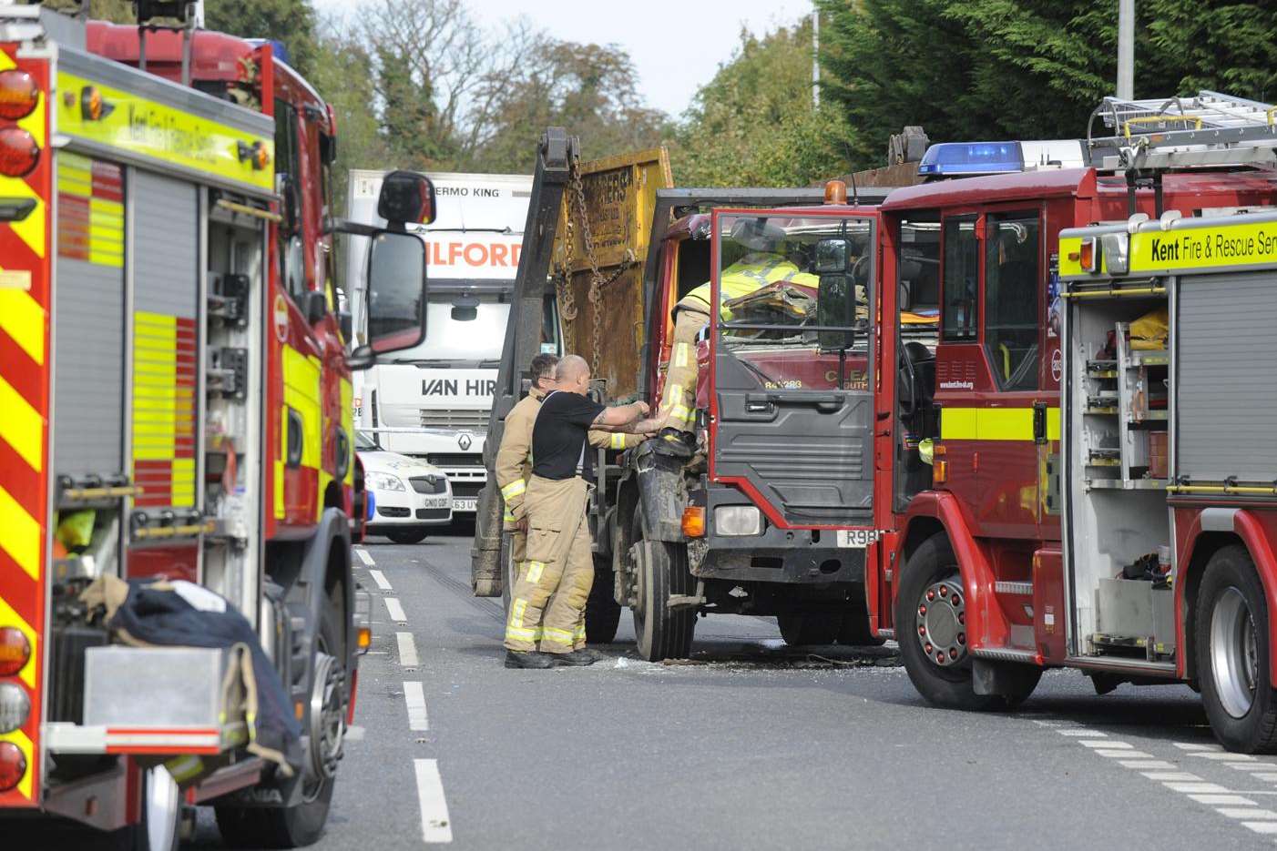 The scene of the crash in Faversham