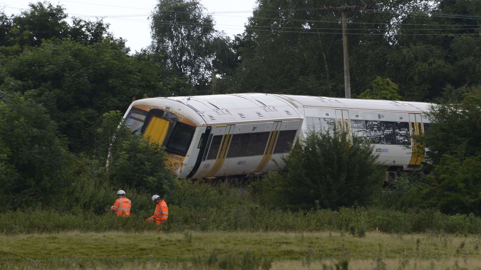 Network Rail is working to remove the derailed train