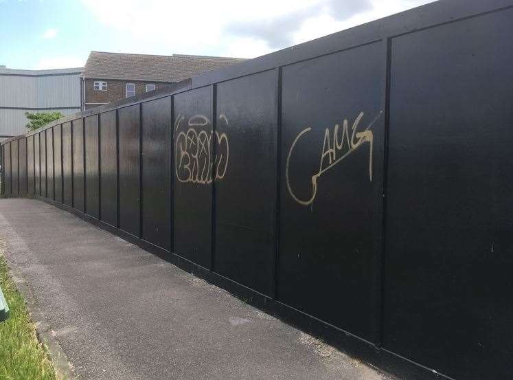 The black hoardings in Station Street, Sittingbourne, developer Paul Helliwell wants brightened up