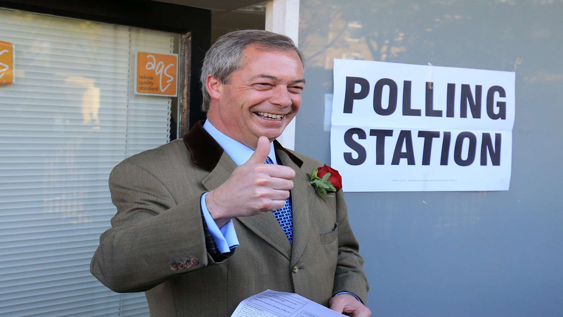 Nigel Farage after casting his vote in Ramsgate at the last election