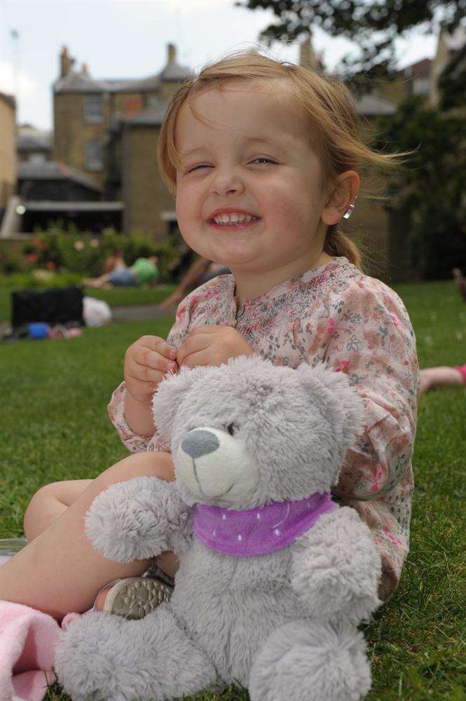 Jessica Bance, two, at the teddy bear's picnic.