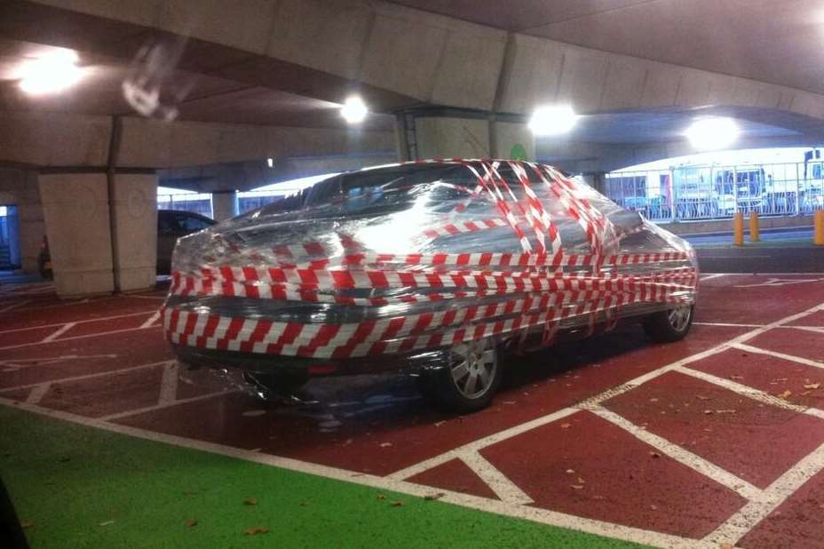 Car wrapped up in Bluewater car park. Picture: @Kent_999s