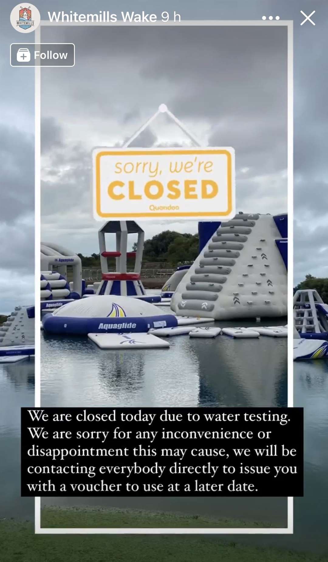 Whitemills Water Park announced its closure on Facebook last week