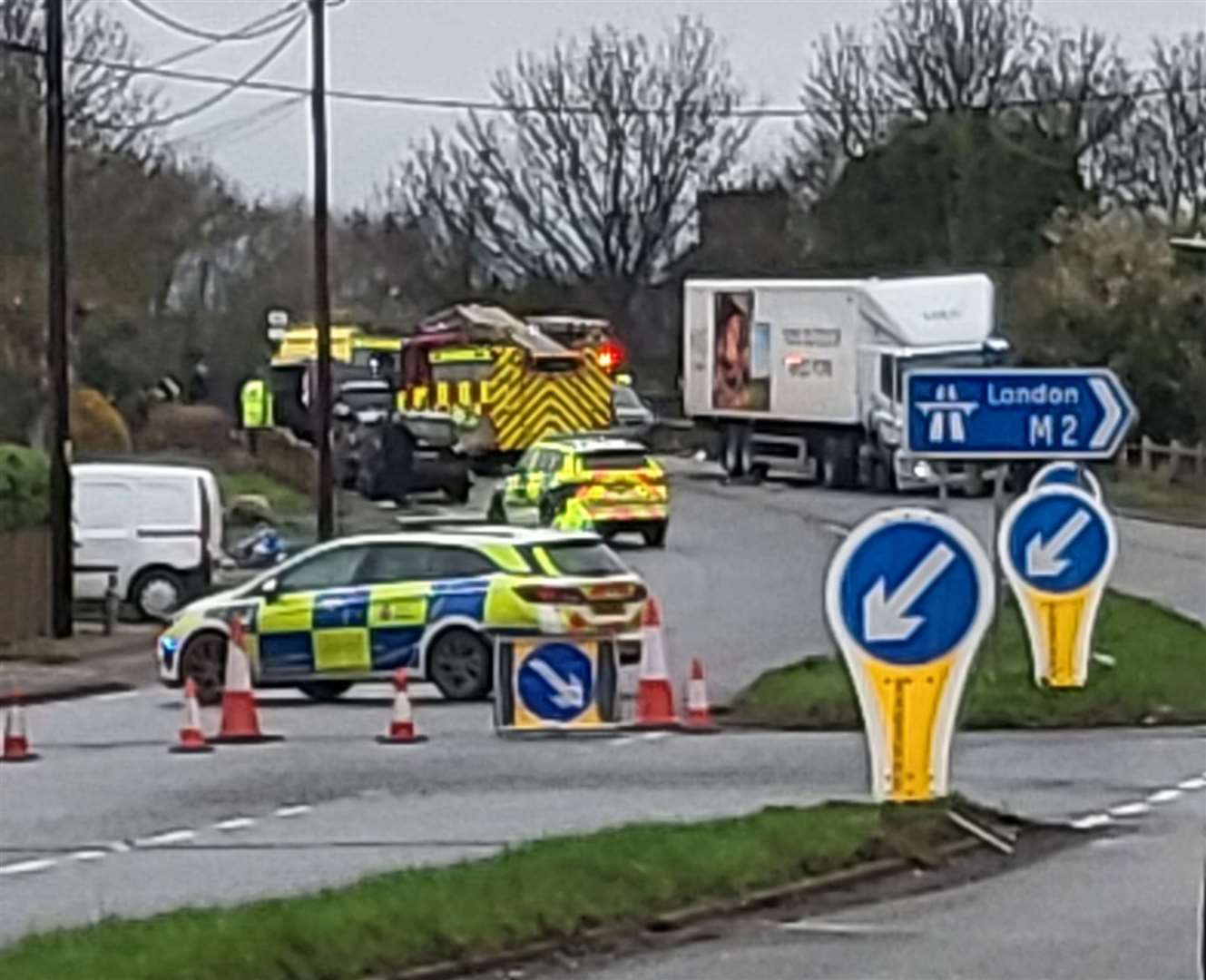 The A251 in Faversham was blocked near the M2 junction following the fatal crash