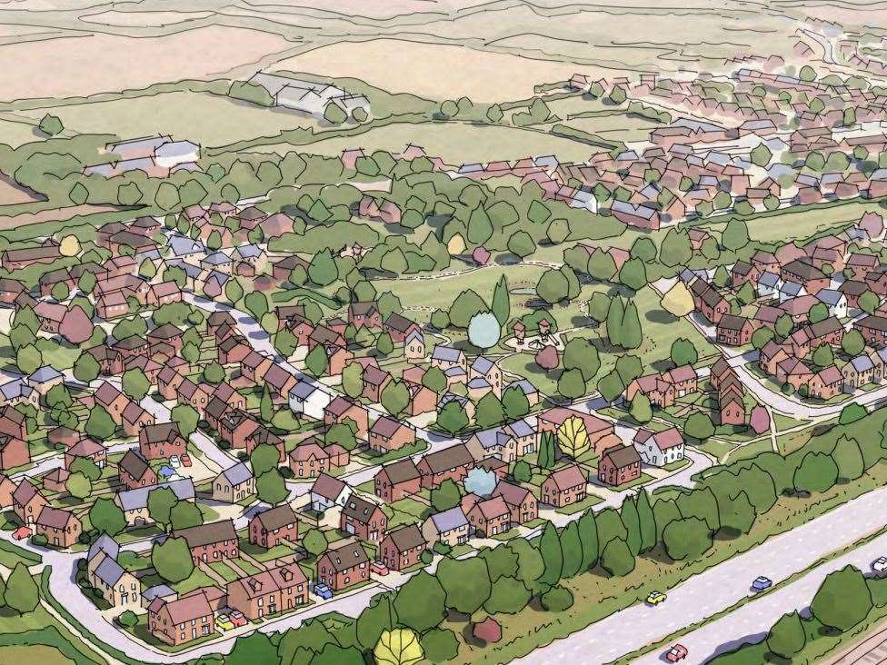 Plans have been submitted for 105 new homes on land adjoining Potten Farm, Sellindge. Picture: Gladman Developments Limited