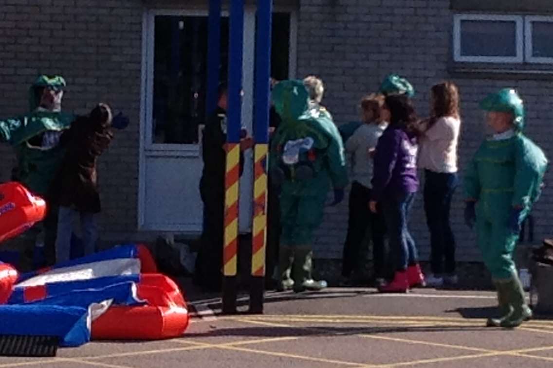 Staff in hazard suits at Kent and Canterbury Hospital