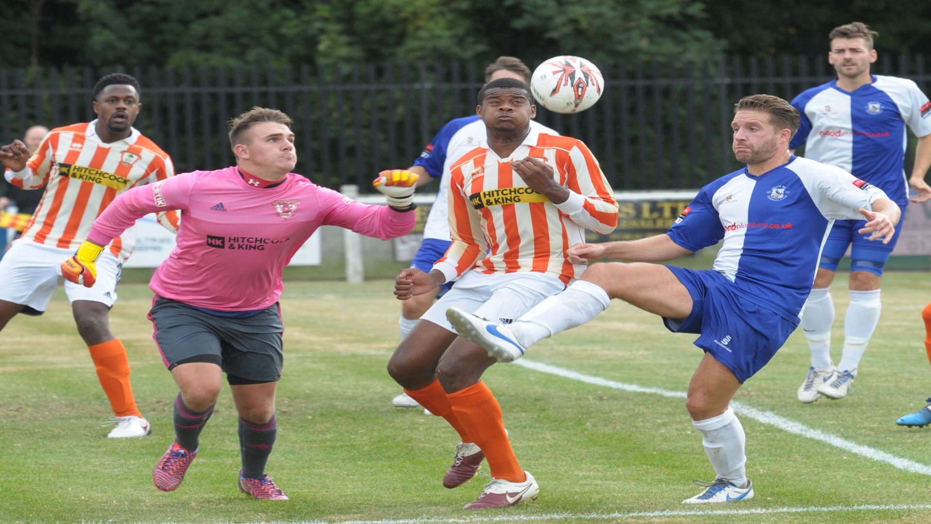 Herne Bay knocked out Ashford Town to reach the second qualifying round Picture: Brian Green