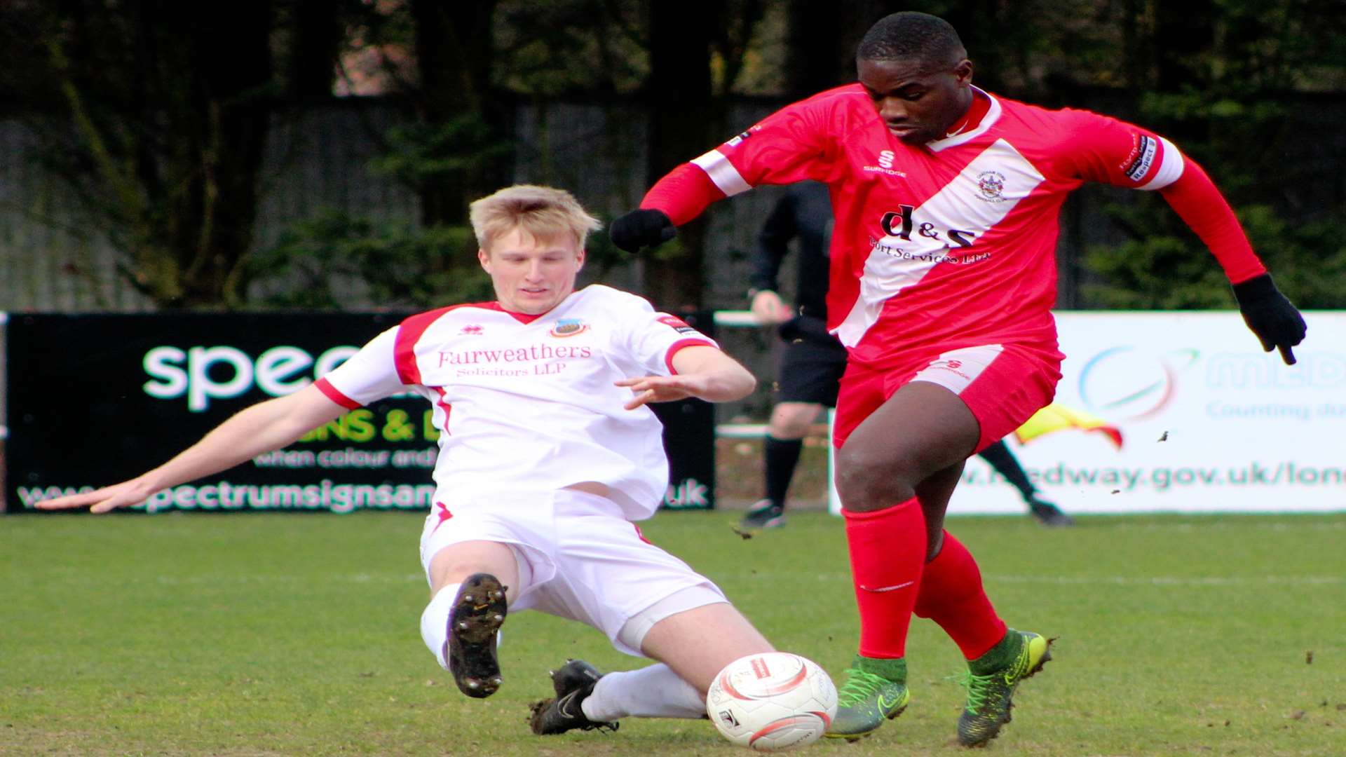 Luke Medley in action for Chatham against Whitstable on Monday Picture: Clare Denness