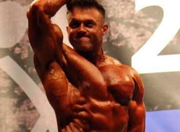 Ben Claringbold in action at a bodybuilding contest