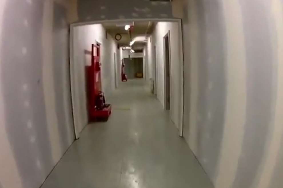 The video captured the college corridors