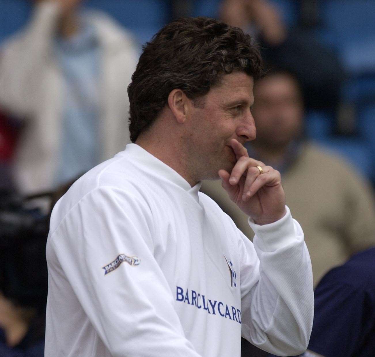 Andy Townsend at the memorial match for commentator Brian Moore, at Priestfield Stadium, Gillingham, in 2003. Picture by Andy Payton