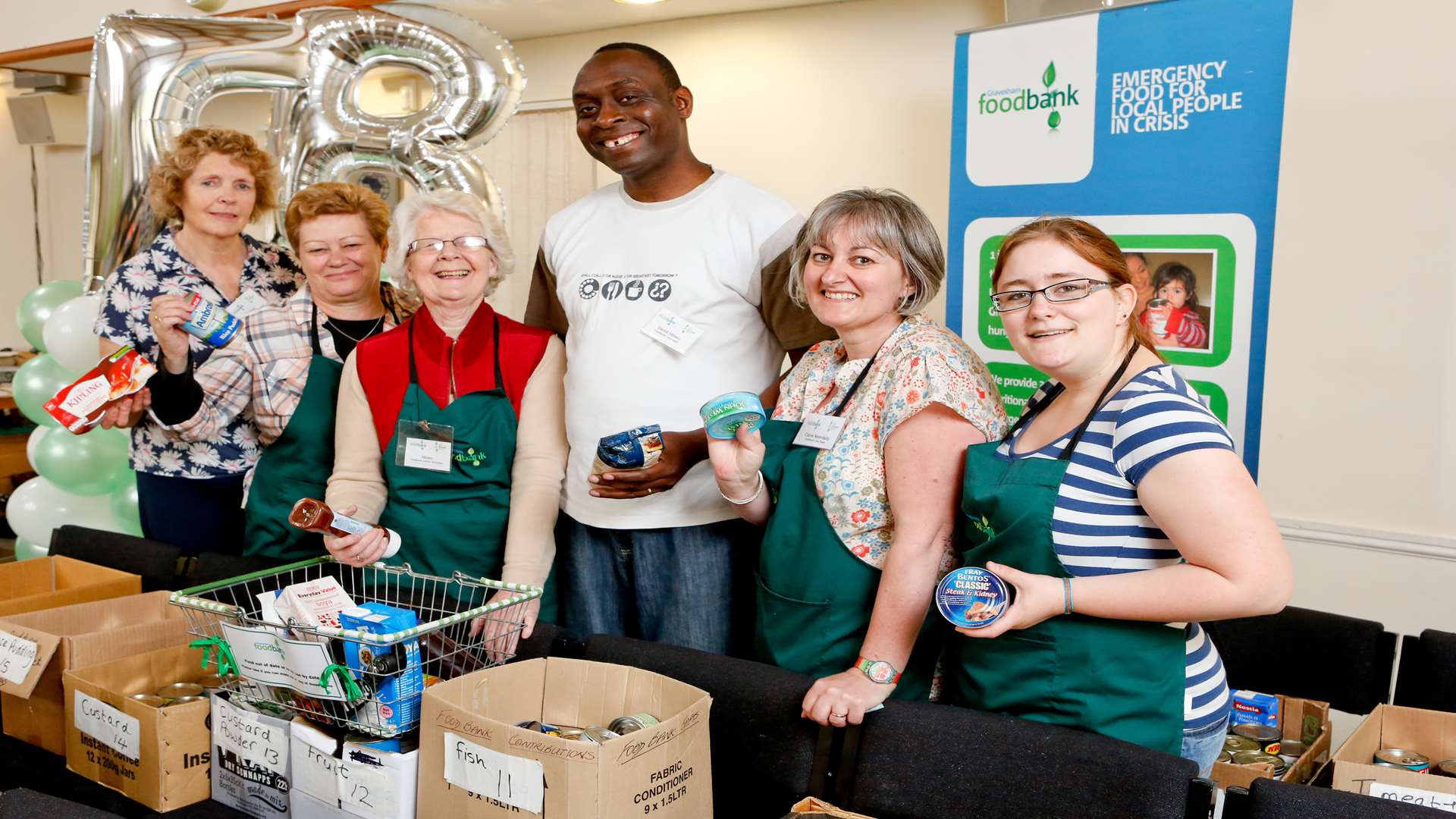 Pastor David Idowu (central) with volunteers at Gravesham food bank