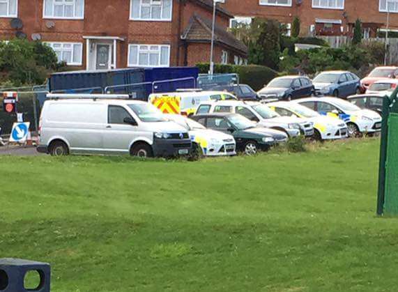 There was a heavy police presence. Picture: Mark Champion