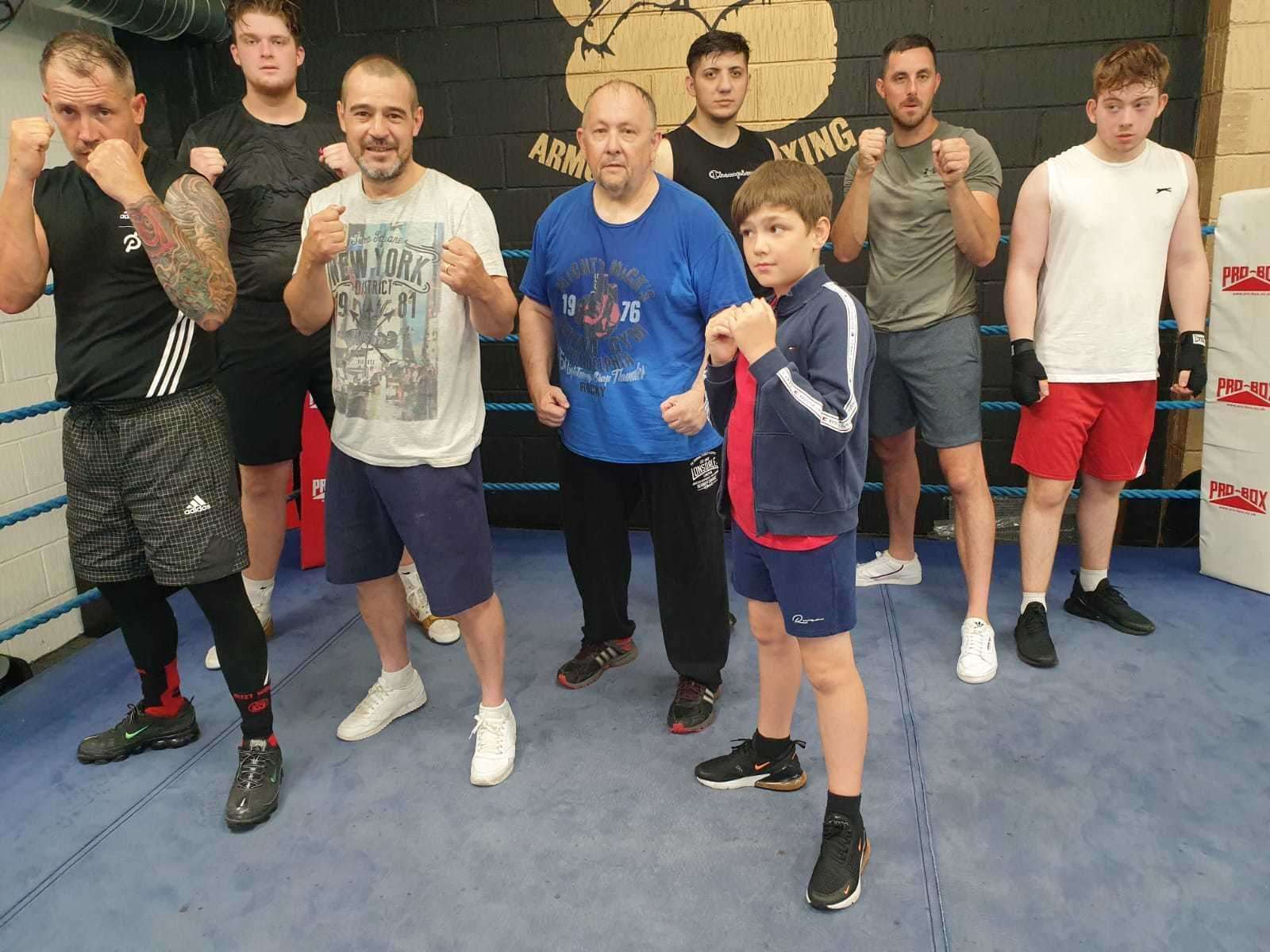 Boxers at Johnny Armour's gym in Chatham