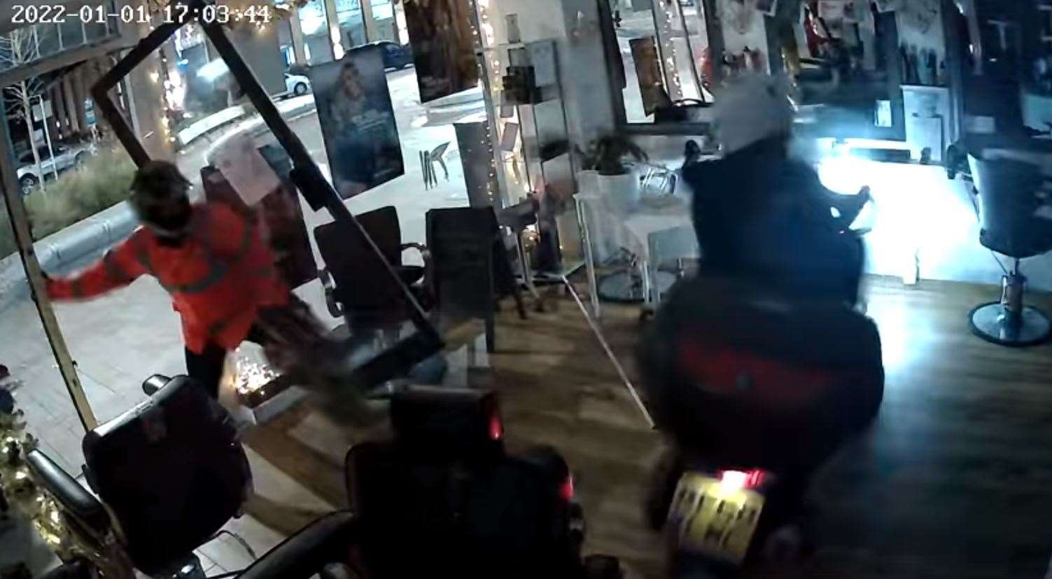 CCTV footage of the ram raid at Mark Mardell Hair Salon