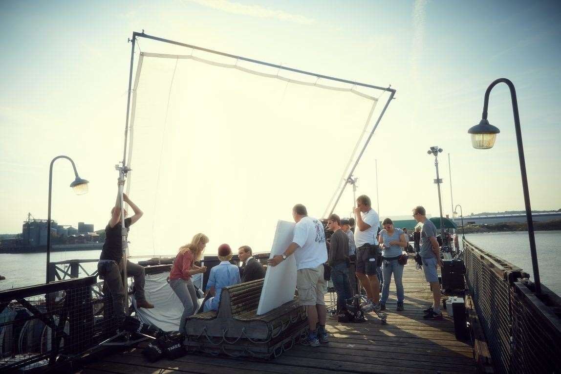 The dockyard at Chatham is a popular destination for film crews - scenes from Call the Midwife being filmed, pictured. Picture: Chatham Historic Dockyard Trust