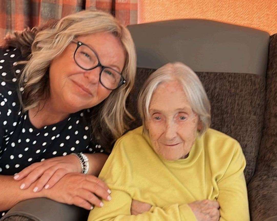 Sharron Granger with her mum Margaret Harcup in the care home. Picture: Sharron Granger