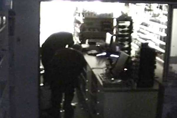 CCTV footage shows the pair in the pharmacy