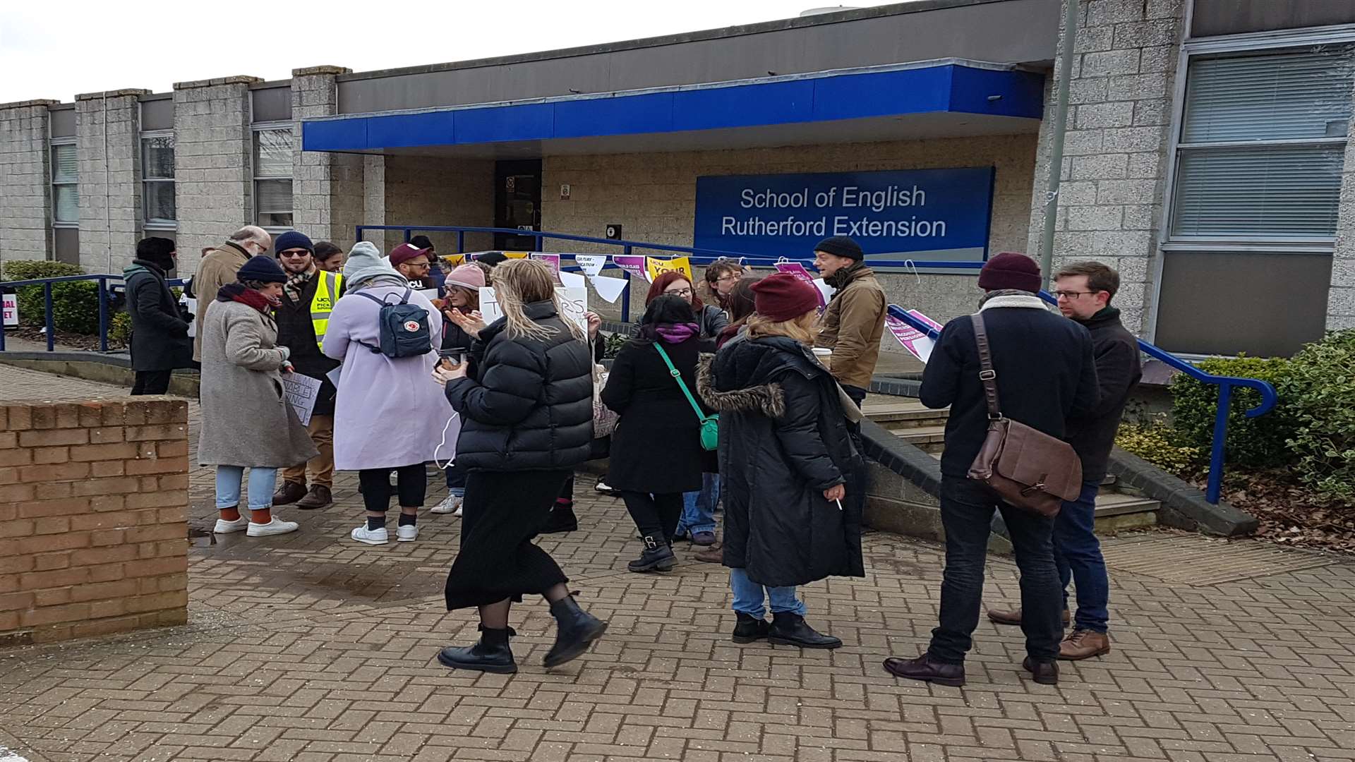 People gather at the site of the protest