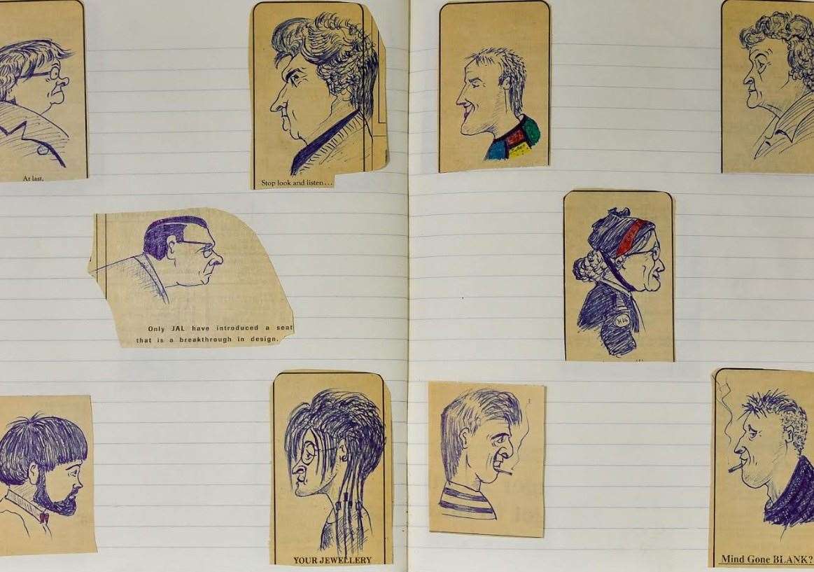 Character sketches done by Peter Cushing