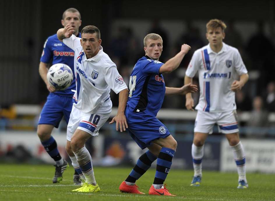 Cody McDonald in action for Gills at Rochdale. Picture: Barry Goodwin