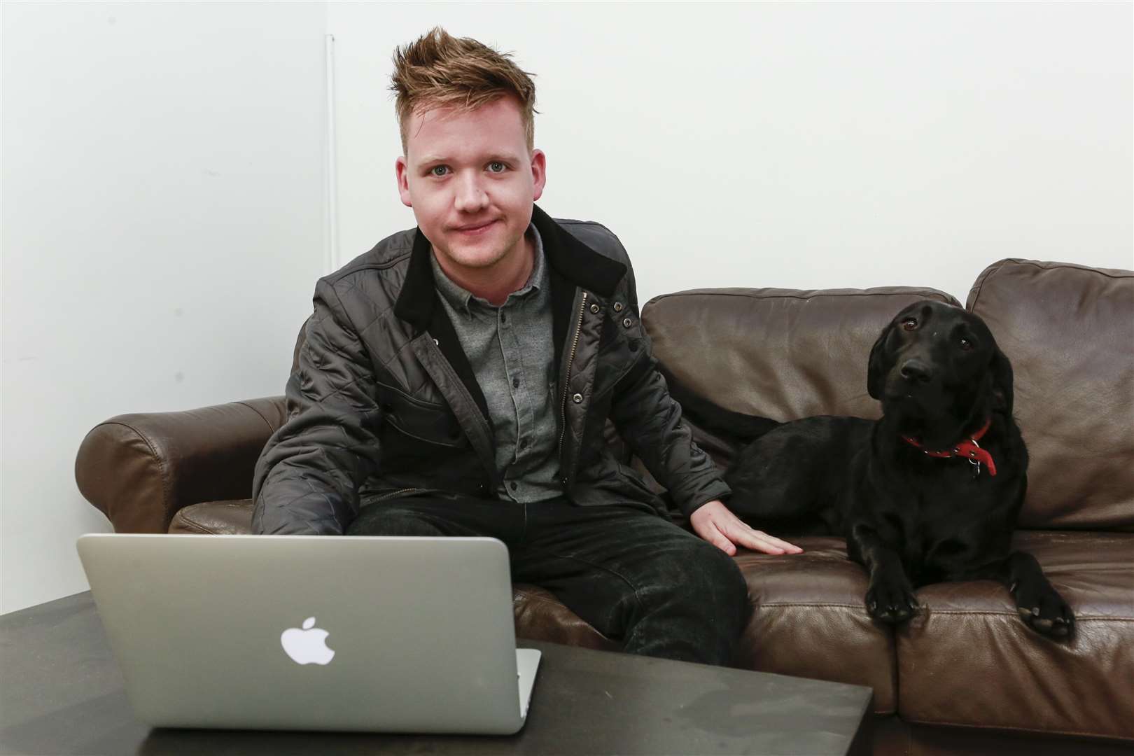 Owen Hunnam with his dog Lola