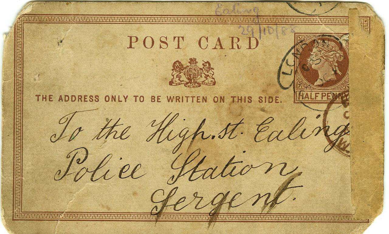 The postcard which claims to be written by 'Jack the Ripper'
