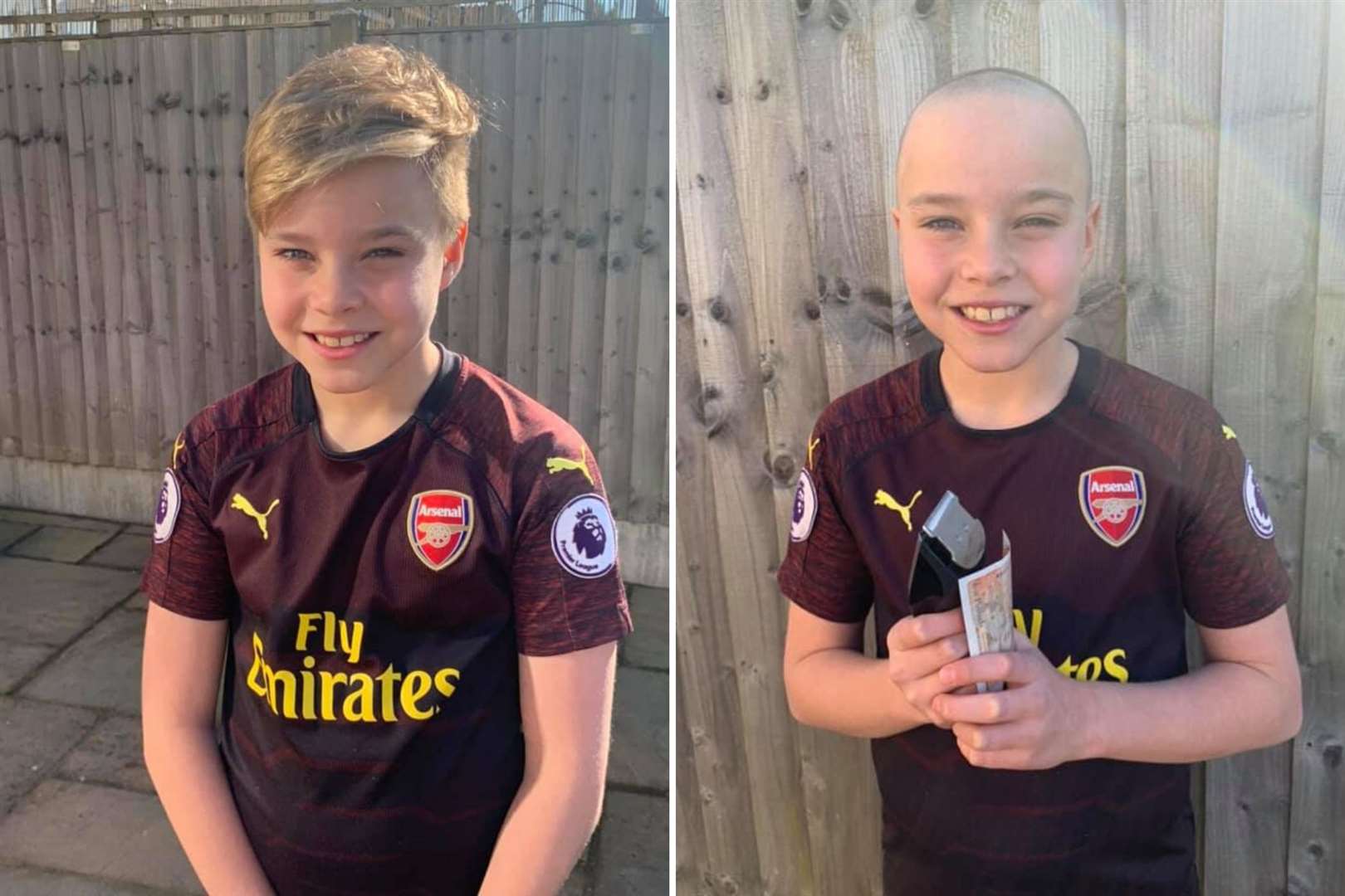 Ashton Lusted, 10, from Sittingbourne shaved his head for charity