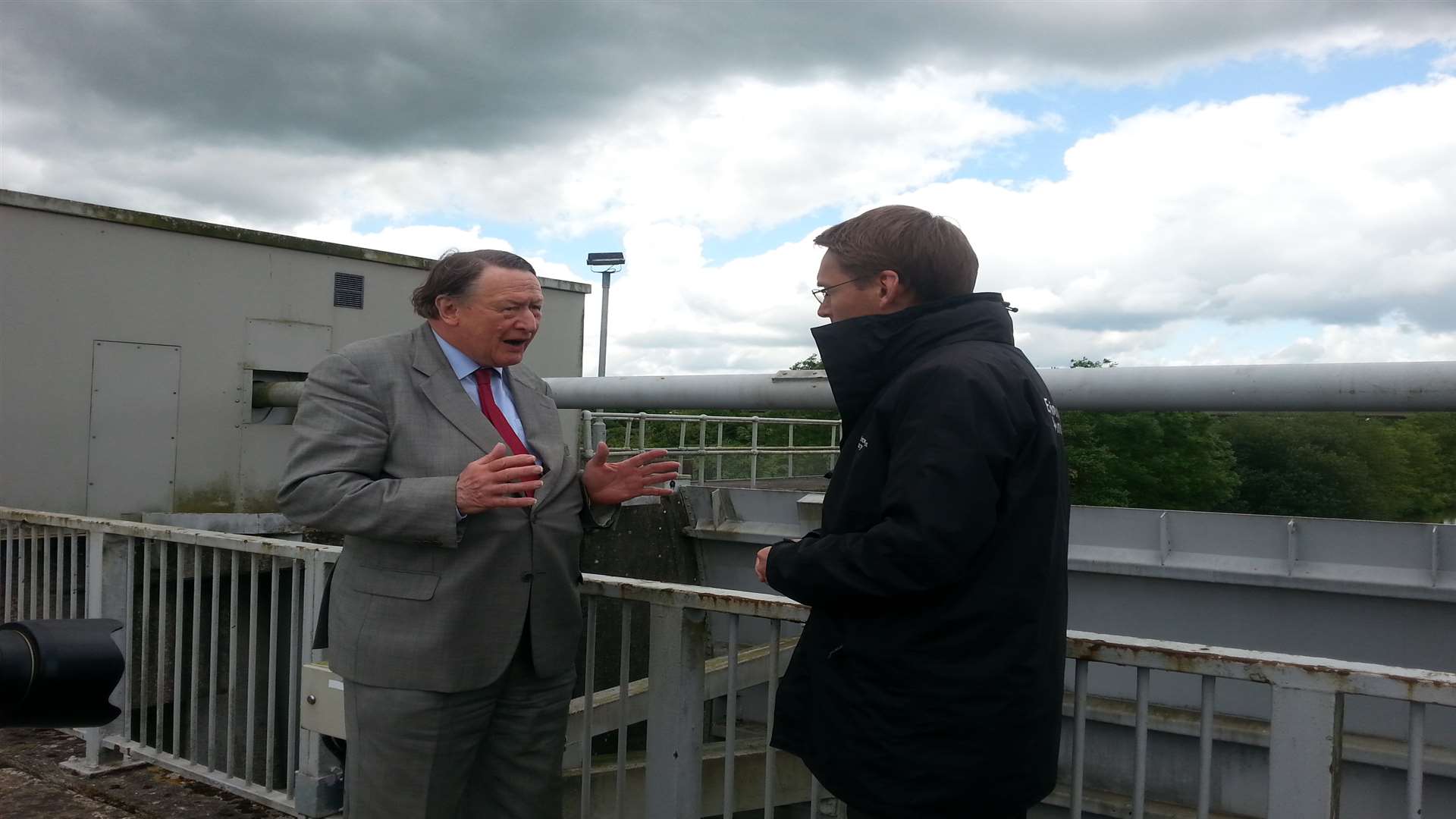 Sir John Stanley, MP for Tonbridge and Malling, with Andrew Pearce, area manager for the Environment Agency