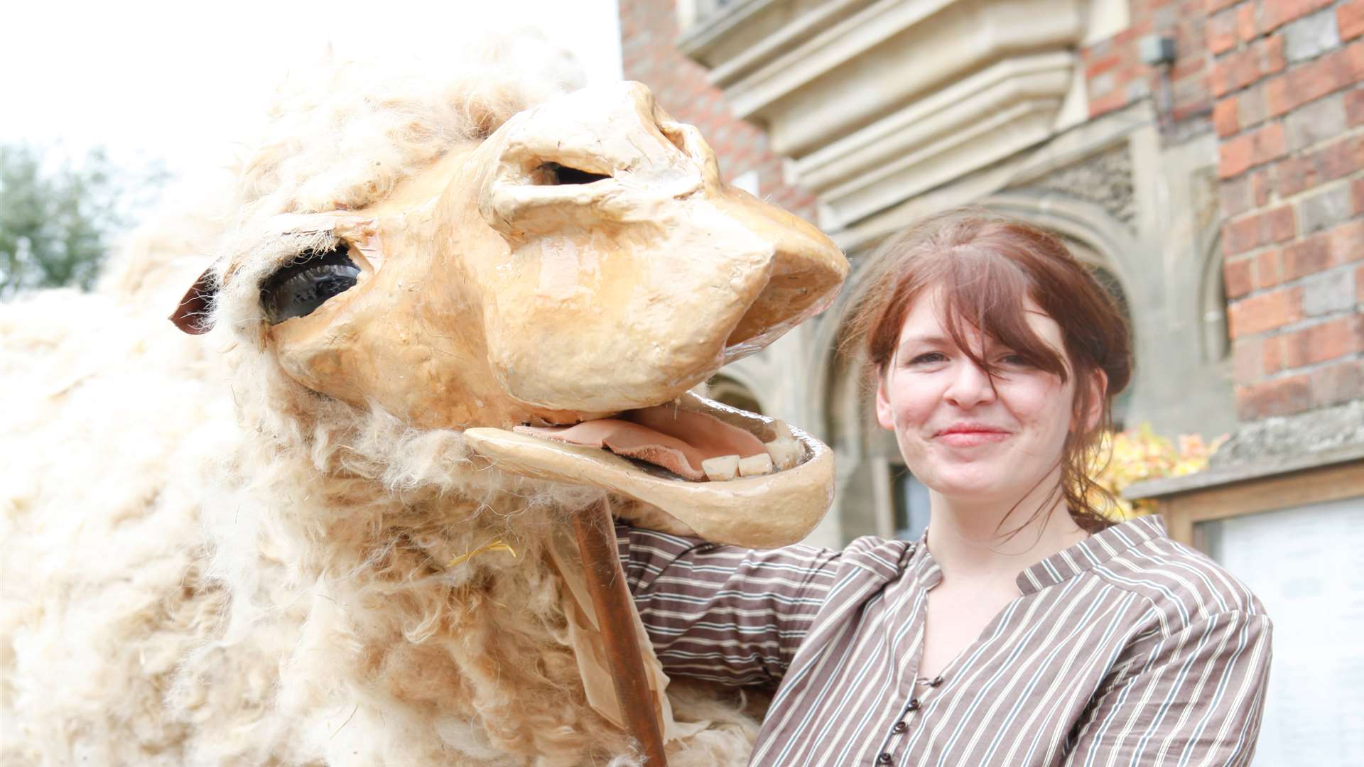 The War Camel (seen her with curator Louise Emily Thomas) will be at Chilham Castle